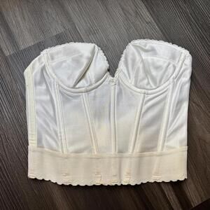 Vintage Carnival Strapless Bra Corset  Size 34A Bustier White Boned Underwire